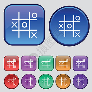 游戏矢量图标符号 一组12个长效按钮用于设计 矢量图片