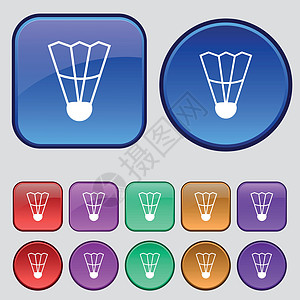 航天飞机图标符号 一组12个旧按钮用于设计 矢量图片