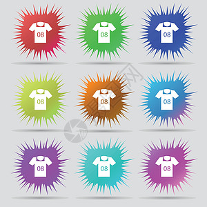 T恤图示标志 一套9个原始针扣 矢量时尚汗衫马球棉布男人办公室店铺纺织品网站网络图片