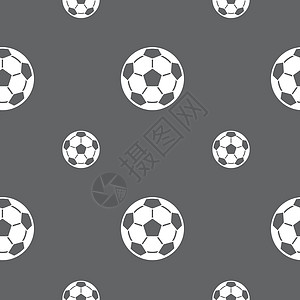 足球图标标志 灰色背景上的无缝模式 韦克托火焰计分玩家网络衬衫剪影活动卡通片皮革分数图片