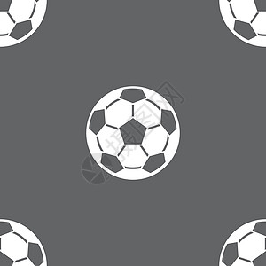 足球图标标志 灰色背景上的无缝模式 韦克托角落插图收藏游戏圆圈卡通片交换计分皮革比赛图片
