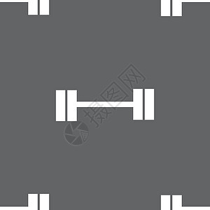 哑铃图标标志 灰色背景上的无缝模式 韦克托手臂训练重物权重健身力量活动举重健康互联网图片