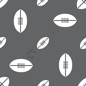 美式足球图标标志 灰色背景上的无缝模式 韦克托艺术椭圆形活动椭圆插图蕾丝橄榄球皮肤皮革猪皮图片