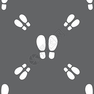 食品步骤图标标志 灰色背景上的无缝模式 韦克托婴儿按钮解剖学赤脚脚步动物艺术脚步声身体女士图片