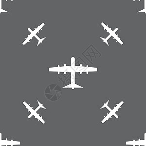 平面图标标志 灰色背景上的无缝模式 韦克托飞机场邮政货物商业航空公司航班折纸空气力量运输图片