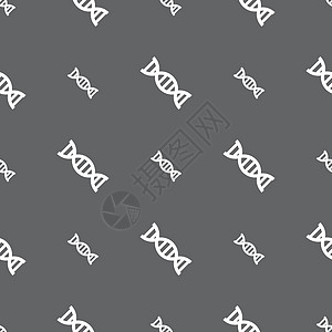 Dna 图标标志 灰色背景上的无缝模式 韦克托曲线生物学dna螺旋遗传代码网络插图想像力染色体图片