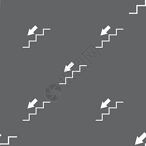 下降图标标志 灰色背景上的无缝模式 韦克托标识线条注意力木板楼梯技术按钮男人购物人行道图片