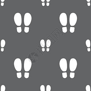 食品步骤图标标志 灰色背景上的无缝模式 韦克托按钮赤脚运动手指打印女士烙印脚步身体动物图片