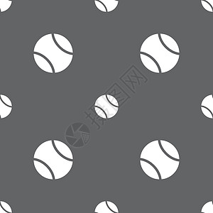 网球球图标标志 灰色背景上的无缝模式 韦克托桌子标语竞赛游戏法庭活动圆形娱乐场地插图图片