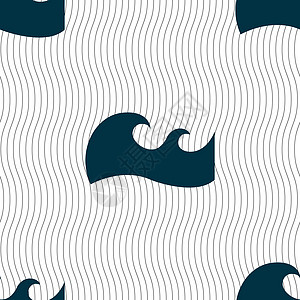 波浪图标标志 具有几何纹理的无缝模式 韦克托装饰品液体洪水艺术曲线漩涡流动海浪海洋溪流图片