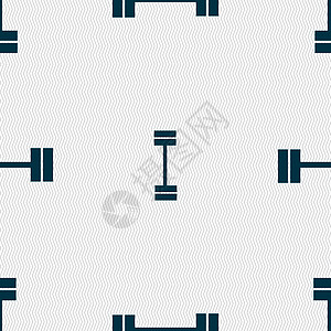 哑铃图标标志 具有几何纹理的无缝模式 韦克托食物健身房重量训练肌肉举重重物运动抽水活动图片
