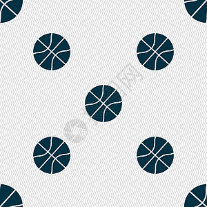 篮球图标标志 具有几何纹理的无缝模式 韦克托游戏橙子艺术徽章黑色学校棕色团队插图篮子图片