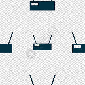 WiFi 图标标志 具有几何纹理的无缝模式 韦克托世界团体上网民众车站界面按钮网站信号安全背景图片