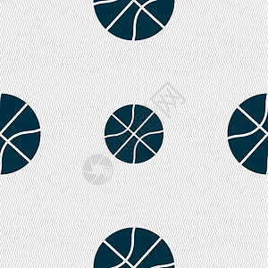 篮球图标标志 具有几何纹理的无缝模式 韦克托娱乐竞赛活动插图篮子收藏学校团队棕色徽章图片