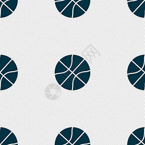 篮球图标标志 具有几何纹理的无缝模式 韦克托运动篮子收藏棕色插图黑色娱乐团队徽章学校图片