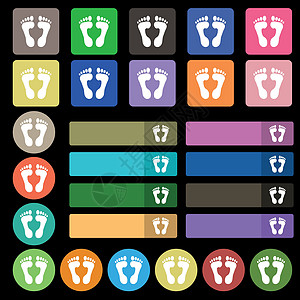 食品步骤图标标志 由二十七个彩色平面按钮组成 韦克托男人运动孩子动物人行道婴儿脚趾艺术下载墨水图片