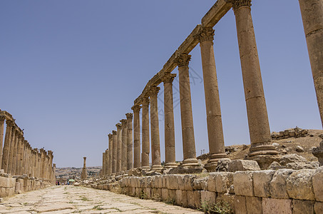 古罗马城市安吉拉萨的卡多格隆努斯旅游废墟柱子文化石头历史性国家地标考古学建筑学图片