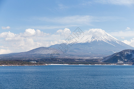 藤山斋子旅行游客地标旅游风景狸猫天空阳光本栖图片