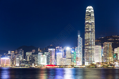 香港晚上的天线假期建筑市中心城市金融天际办公室场景地标顶峰图片
