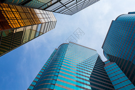 天空的天梯建筑学工作总部办公室摩天大楼城市金融玻璃蓝色市中心图片