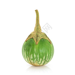 白底泰国绿色茄子圆形饮食蔬菜营养食物热带健康植物白色背景图片