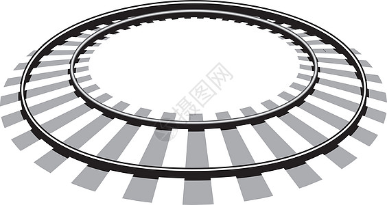 铁路铁路轨道矢量说明旅行白色火车插图铁轨交通小路路线枕木圆圈图片