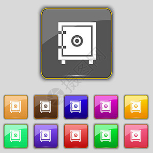 安全的钱图标标志 为您的站点设置十一个彩色按钮 韦克托图片