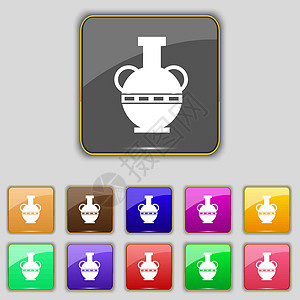 双耳瓶图标标志 为您的站点设置十一个彩色按钮 韦克托图片