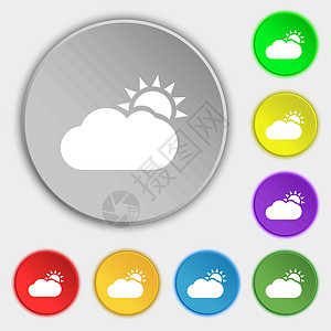 部分云性图标符号 8个平板按钮上的符号 矢量图片