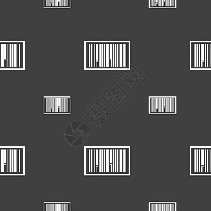 条形码图标标志 灰色背景上的无缝模式 韦克托激光数字扫描互联网购物鉴别技术代码服务扫描器图片