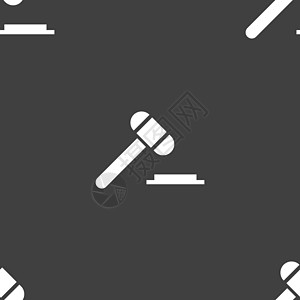 法官或拍卖锤图标标志 灰色背景上的无缝模式 韦克托盘子监狱律师仲裁成功插图网络网站钥匙诚实图片