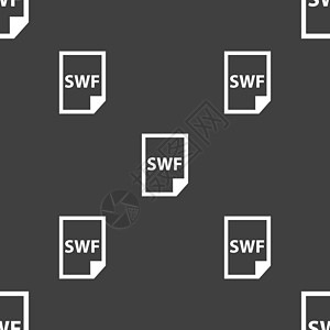 SWF 文件图标符号 灰色背景上的无缝模式 韦克托网络推介会界面互联网用户瑞士法郎软件动画片格式插图图片