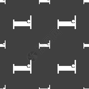 酒店图标标志 灰色背景上的无缝模式 韦克托接待网络建造作坊办公室互联网绘画插图艺术休息图片