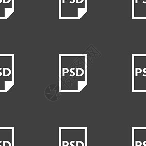 PSD 图标标志 灰色背景上的无缝模式 韦克托格式文档技术包装互联网黑色照片电子网络网站背景图片