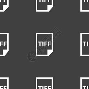 TIFF 图标 符号 灰色背景上的无缝模式 韦克托技术文档照片下载网络包装互联网插图格式用户图片