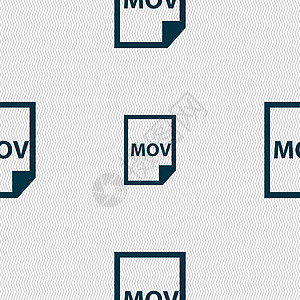mov 文件格式图标符号 无缝模式与几何纹理 矢量插图动画片数据电影文档视频推介会用户办公室网络图片