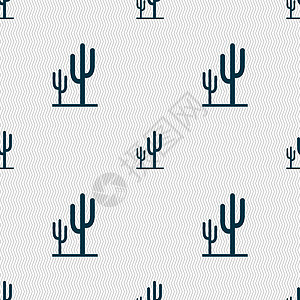 仙人掌图标标志 具有几何纹理的无缝模式 韦克托植被多刺黑色地面栖息地艺术自然荒漠植物学沙漠图片