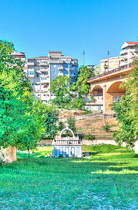 古代喷泉 在城市的hdr建筑学纪念碑地标雕塑旅行历史性建筑历史正方形遗产图片