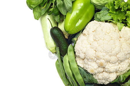 绿色蔬菜堆胡椒饮食白色壁球辣椒食物洋葱健康菜花营养图片