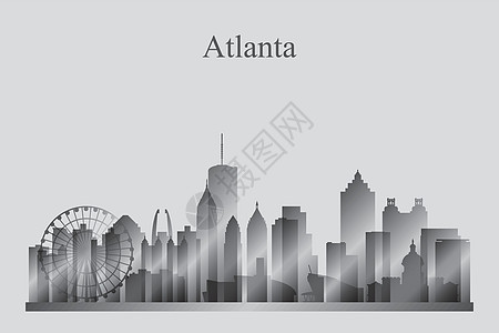 亚特兰大城市天空线灰度环形图片