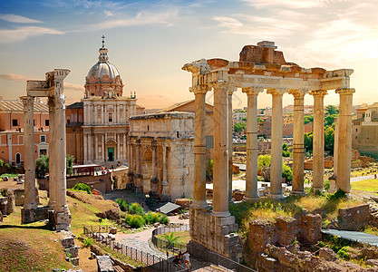 罗马论坛石头历史艺术废墟旅行纪念碑雕塑寺庙历史性景观图片