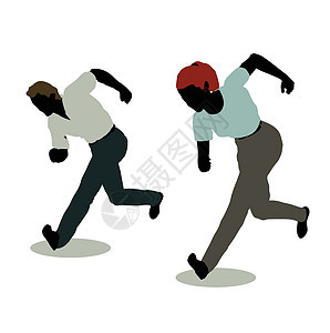 中的男人和女人剪影运动员训练运动插图街道阴影冒充跑步黑色女士图片