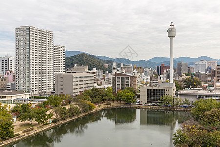 日本广岛大街条纹城市大厅街道建筑学建筑交通天际金融图片