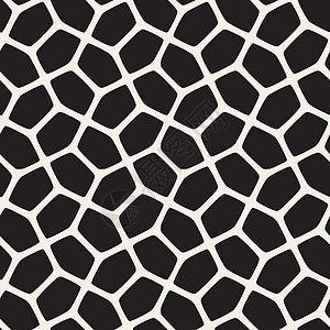 矢量无缝黑白圆形马赛克几何图案纺织品装饰网格圆圈路面白色星星马赛克风格长方形图片