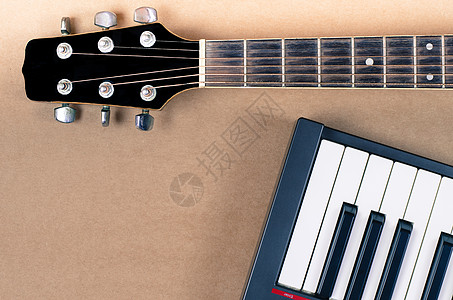 电吉他和键盘音乐特制音响脖子音乐会流行音乐钥匙笔记韵律蜂蜜旋律爵士乐钢琴家图片
