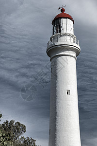 斯普利特点灯塔 在Aireys插座蓝色支撑海岸地标建筑历史性导航游客天空进口图片
