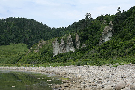 库纳西尔库里尔斯群岛俄罗斯联邦旅行岩石场景城市砂岩边缘石头荒野矿物地质学图片