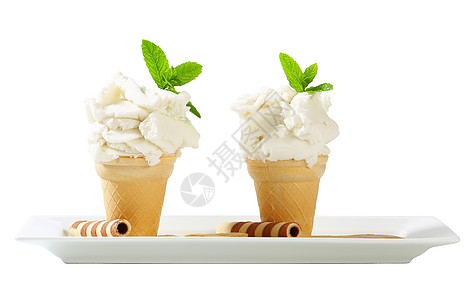 白冰淇糕冰冻甜点晶圆美食奶制品威化棒柠檬配料威化卷奶油状图片