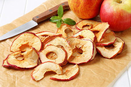 苹果薯片食物羊皮纸面包纸棕色水果用纸小吃苹果片烘焙图片