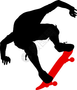 剪影滑板运动员执行跳跃 它制作图案矢量街道木板城市青年溜冰者运动诡计青少年男性乐趣图片